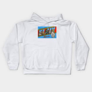 Greetings from Elgin, Illinois - Vintage Large Letter Postcard Kids Hoodie